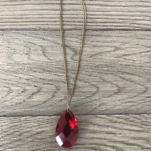 Red tear drop necklace